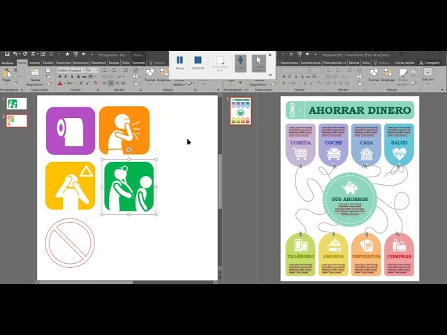 como hacer un pictograma en power point