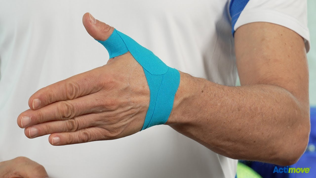 como poner cinta kinesiologica en la mano