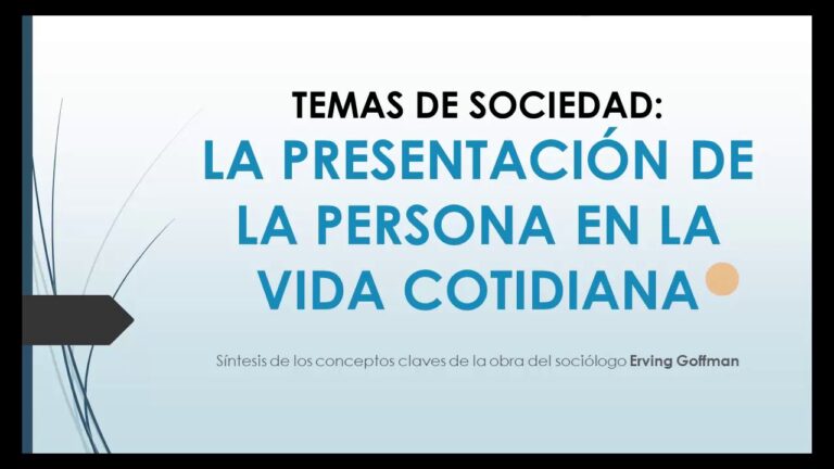 la presentacion del yo en la vida cotidiana pdf